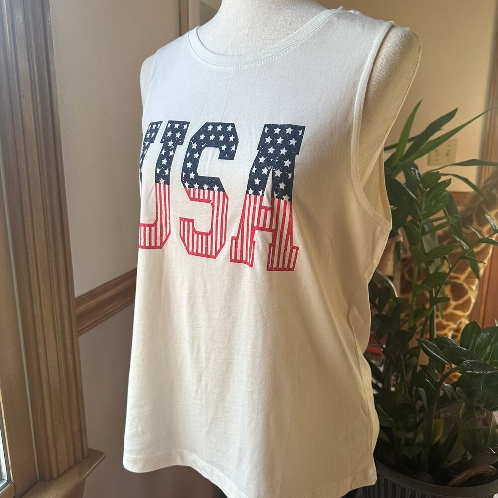 Natural Reflection USA Tank, Womens M, NWT
